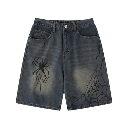 SPIDER WEB GRAPHIC JORTS