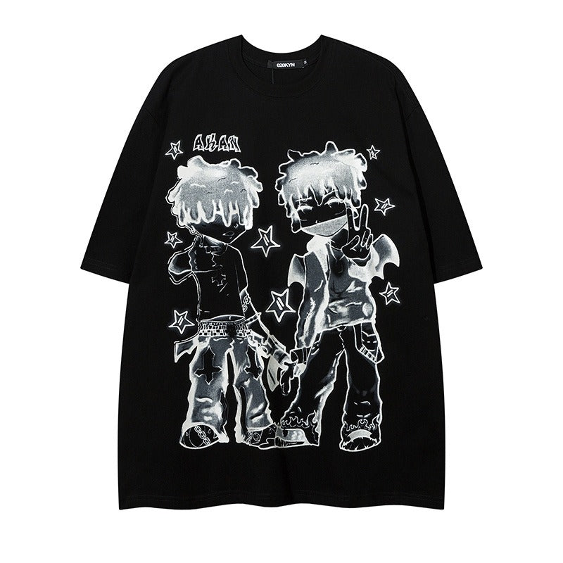 HIP HOP CARTOON CHARACTER OVERSIZED TEE