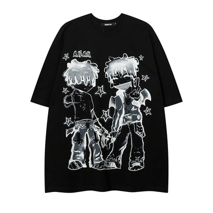 HIP HOP CARTOON CHARACTER OVERSIZED TEE