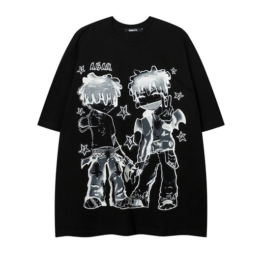 HIP HOP CARTOON CHARACTER OVERSIZED TEE