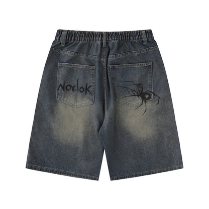 SPIDER WEB GRAPHIC JORTS