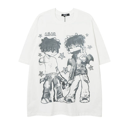 HIP HOP CARTOON CHARACTER OVERSIZED TEE